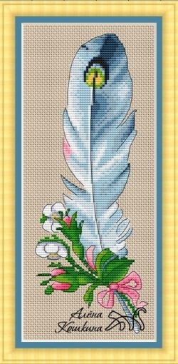 Feather 3 Cross Stitch Pattern, code AK-061 Alena Koshkina | Buy online ...