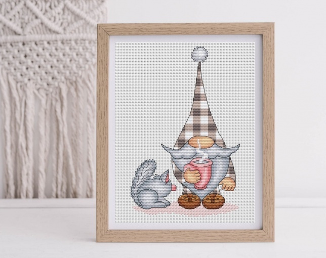 Plaid Gnome 2 Cross Stitch Pattern, code KPX-019 KsPatternsXstitch ...