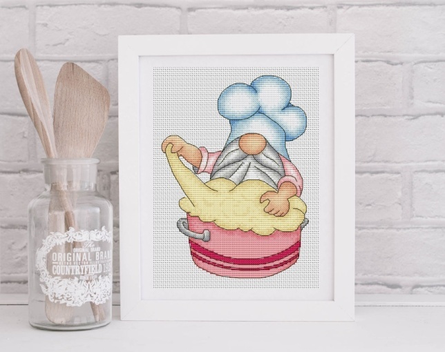 Chef Gnome 4 Cross Stitch Pattern, code KPX-139 KsPatternsXstitch | Buy ...