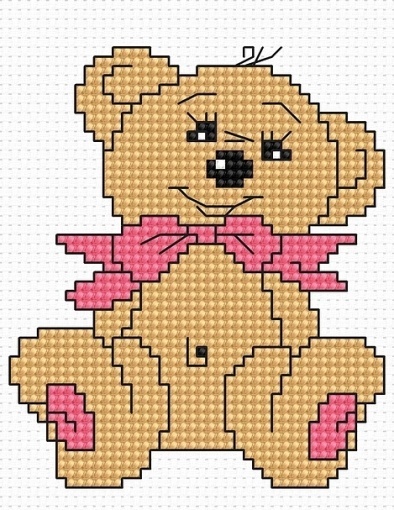 My First Embroidery. Teddy Bear Cross Stitch Kit, code B087 Luca-S ...